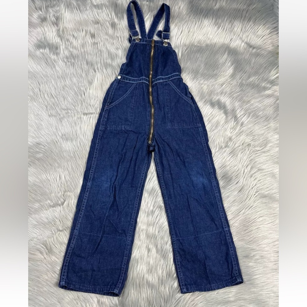 Vintage Children’s Denim Front Zipper Overalls